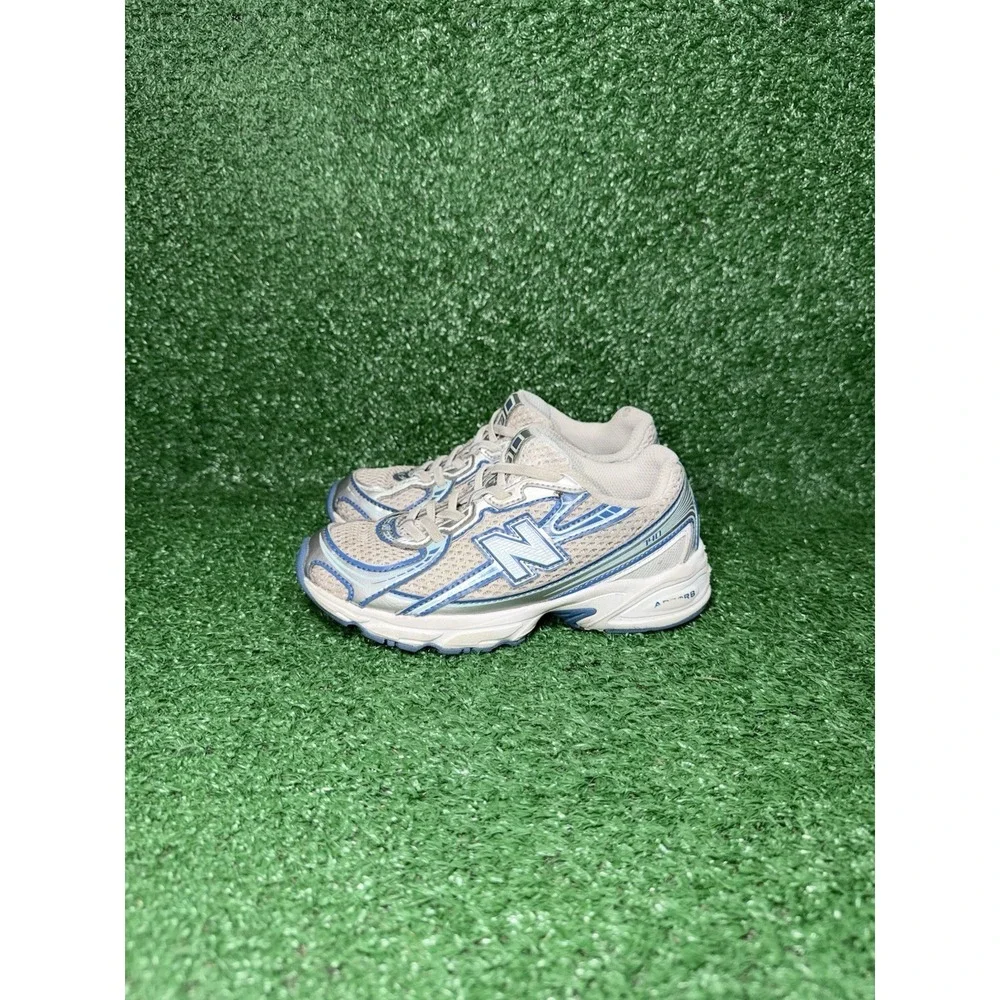 New Balance 740 Toddler‎ Size 13C Blue Grey Walking Shoes Bungee Lace Sneakers